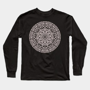 Fun White Mandala Pattern Design Long Sleeve T-Shirt